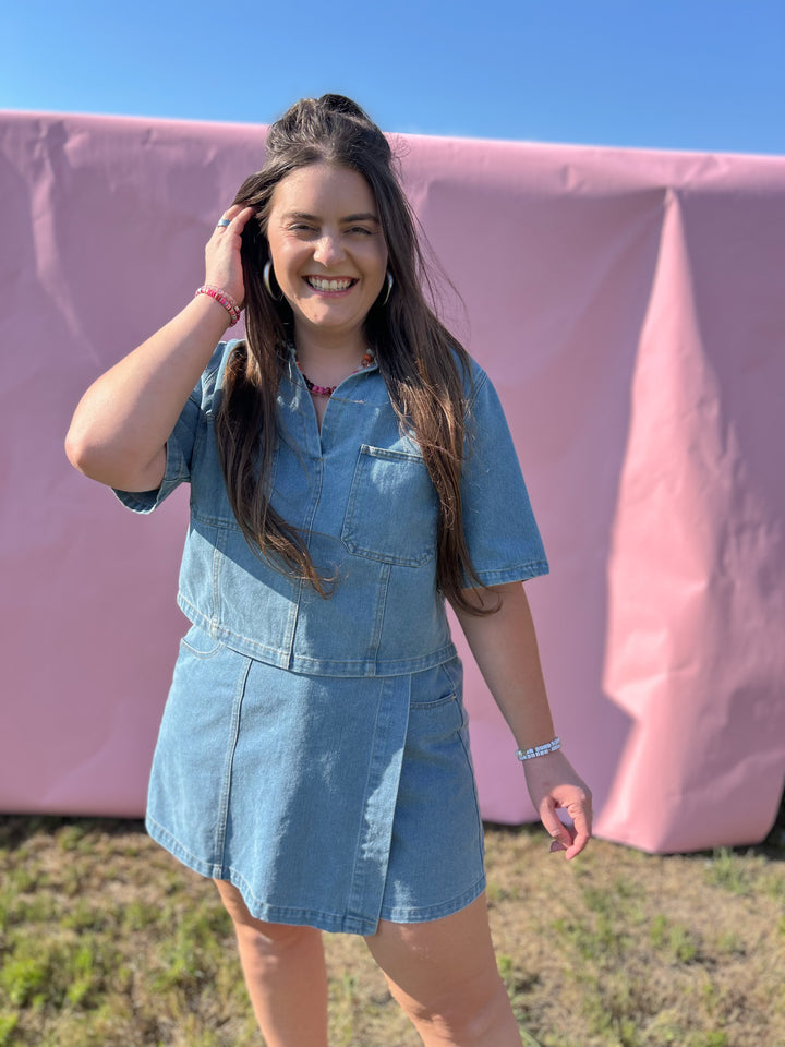 Baby Steps Denim Envelope Shorts