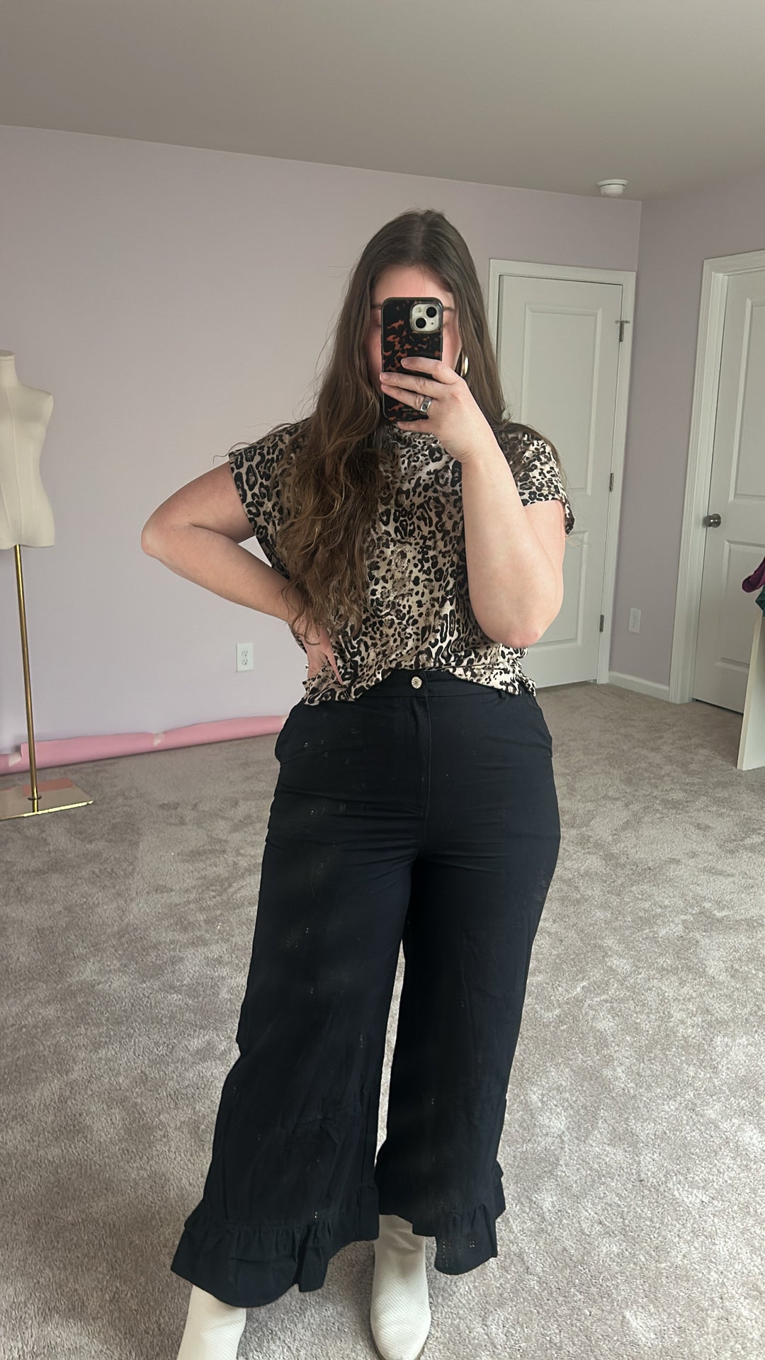 Black Ruffle Pants