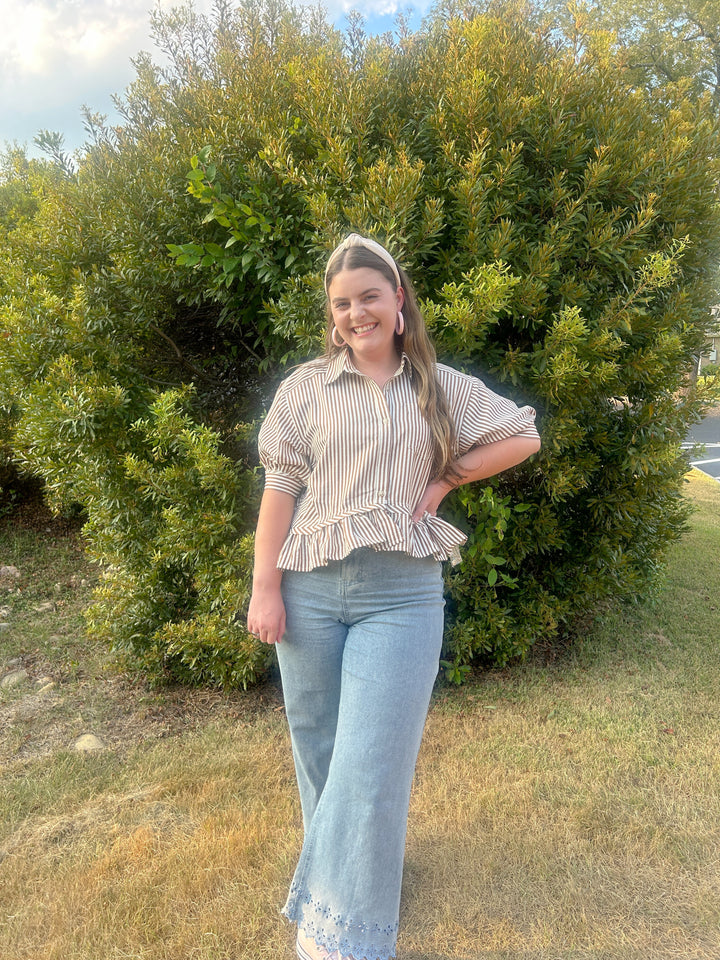 Hazelnut Striped Top