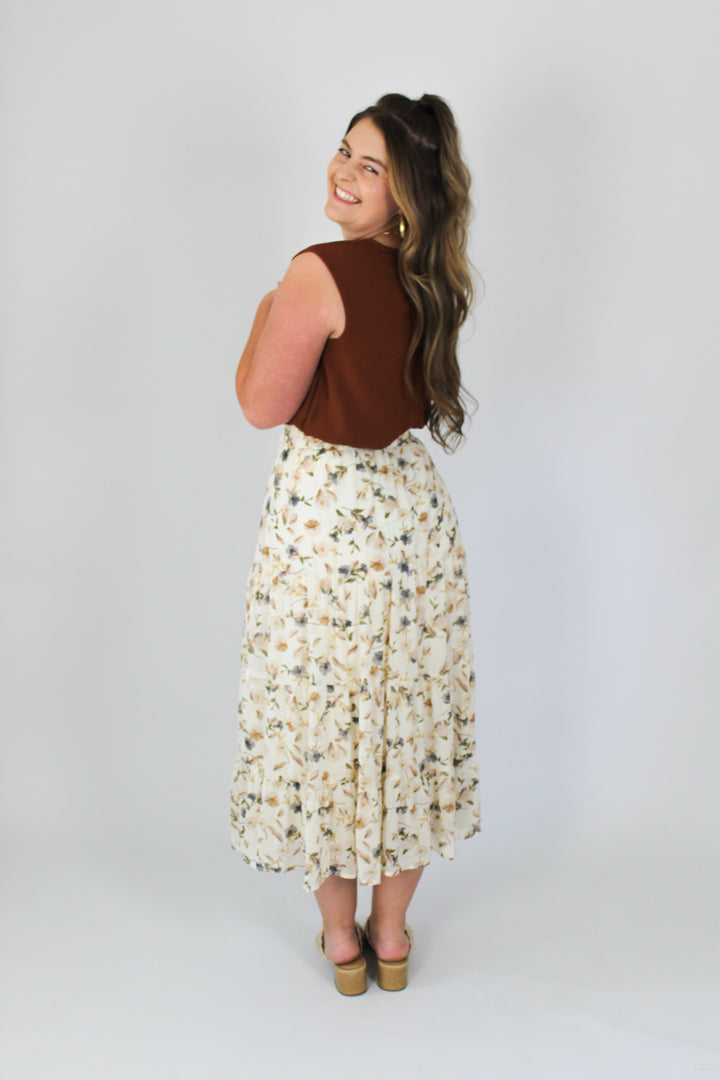 These Days Tiered Floral Skirt