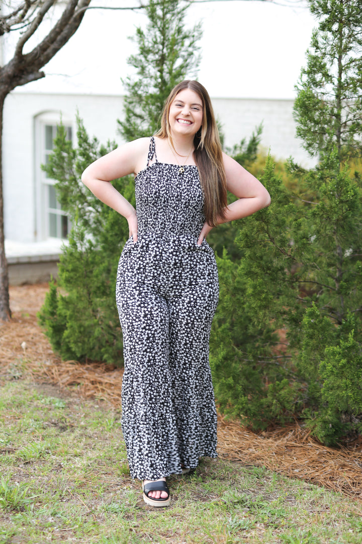 Daisy Dot Bellbottom Jumpsuit